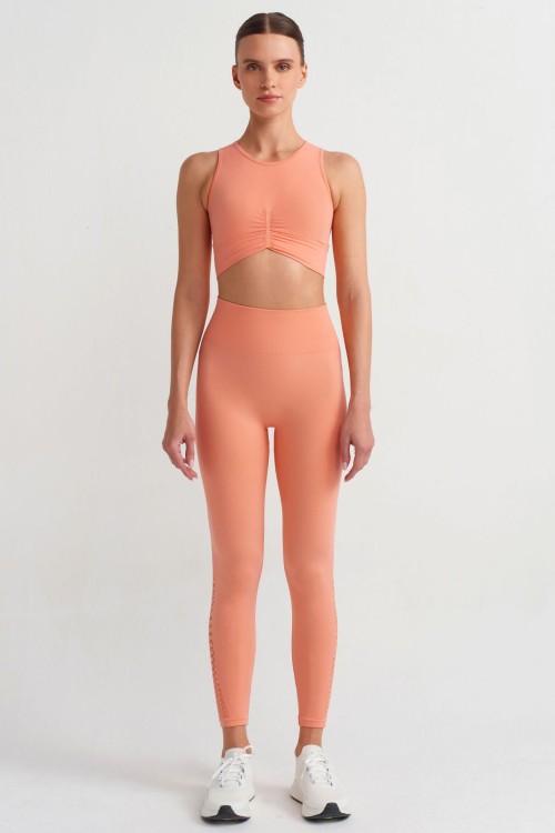 Леггинсы с декором на щиколотках, Coral
