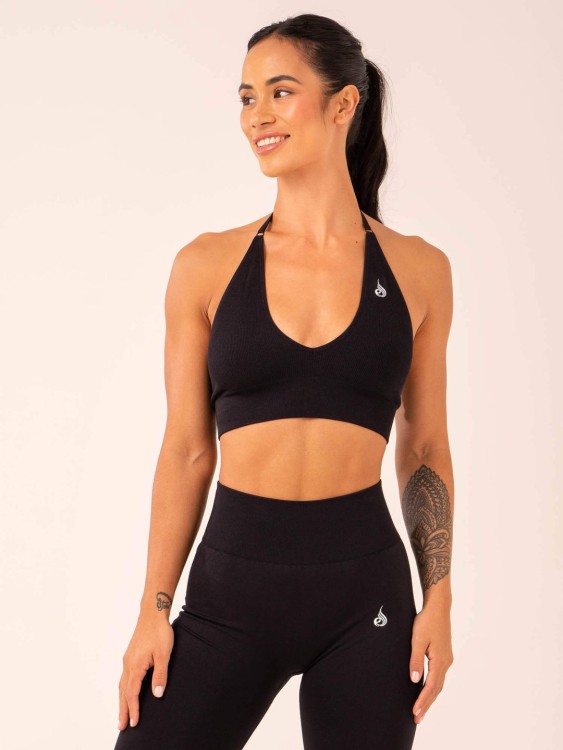 Топ Lift Rib Seamless Halter Halter Black